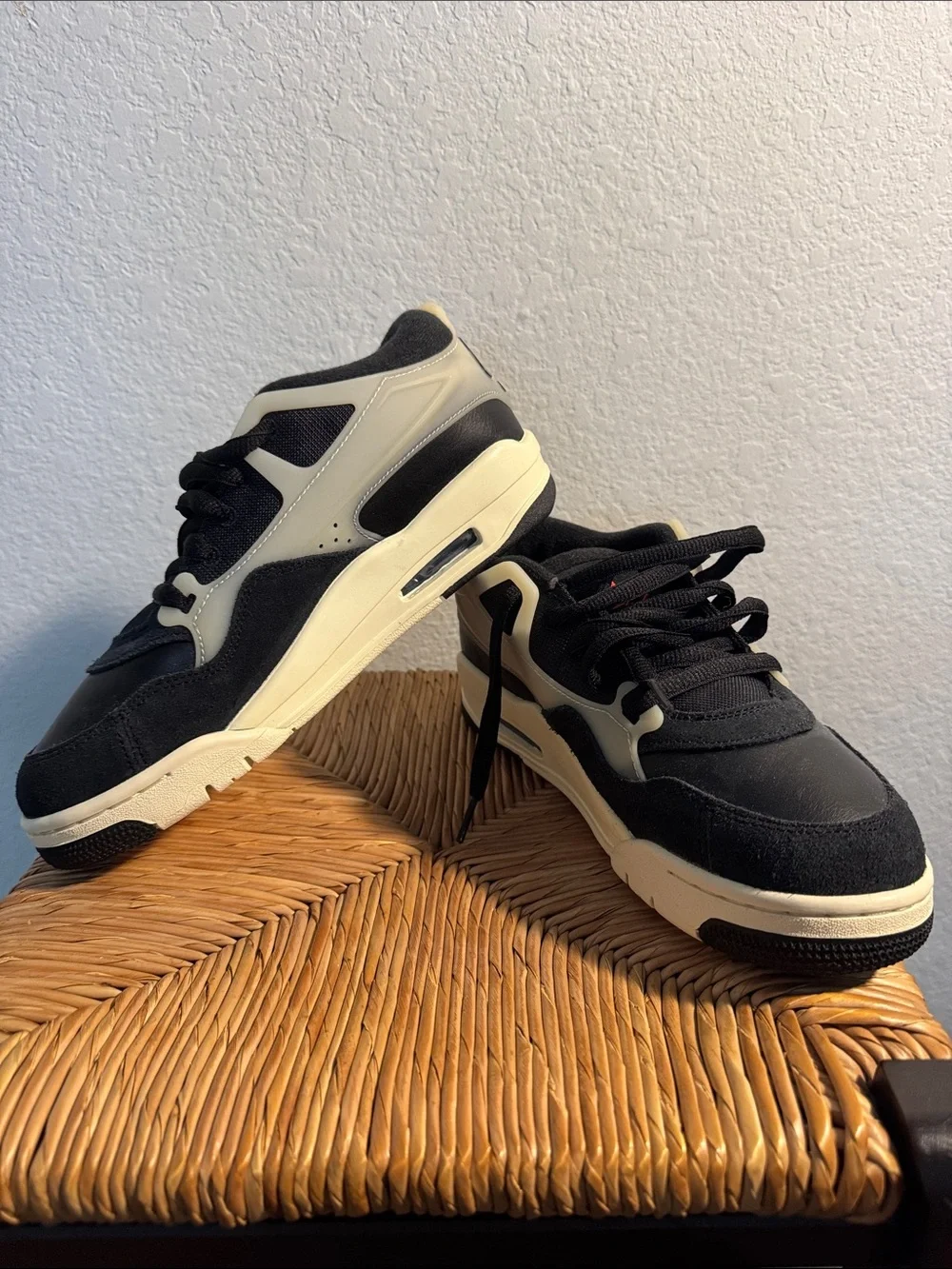 Jordan Low-Top Sneakers in Black, Cream with Red Jumpman